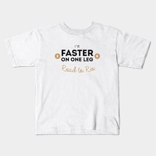 Faster On One Leg - White Kids T-Shirt